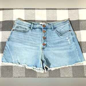 LC Lauren Conrad Blue Jean Shorts Distressed Cotton Blend